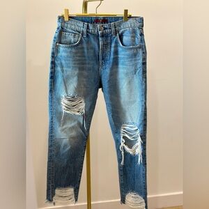 Seven for all mankind distressed jeans, size 26. Pre owned